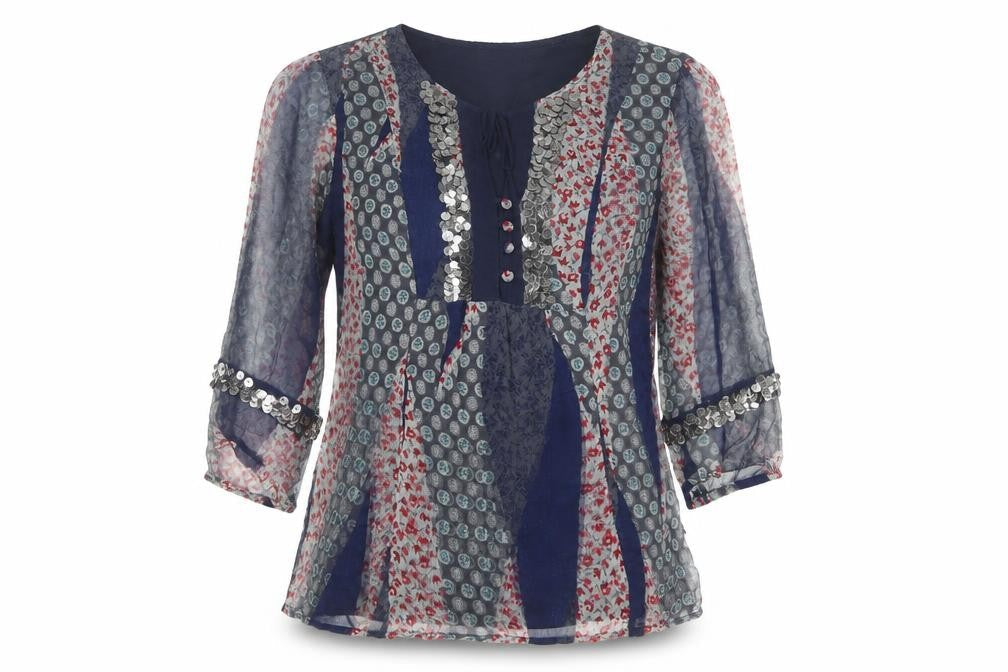 Rocha John Rocha Women's Multicoloured Sequin Tunic Blouse
