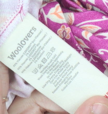 Woolovers Women's Pink Floral Shift Dress Size L