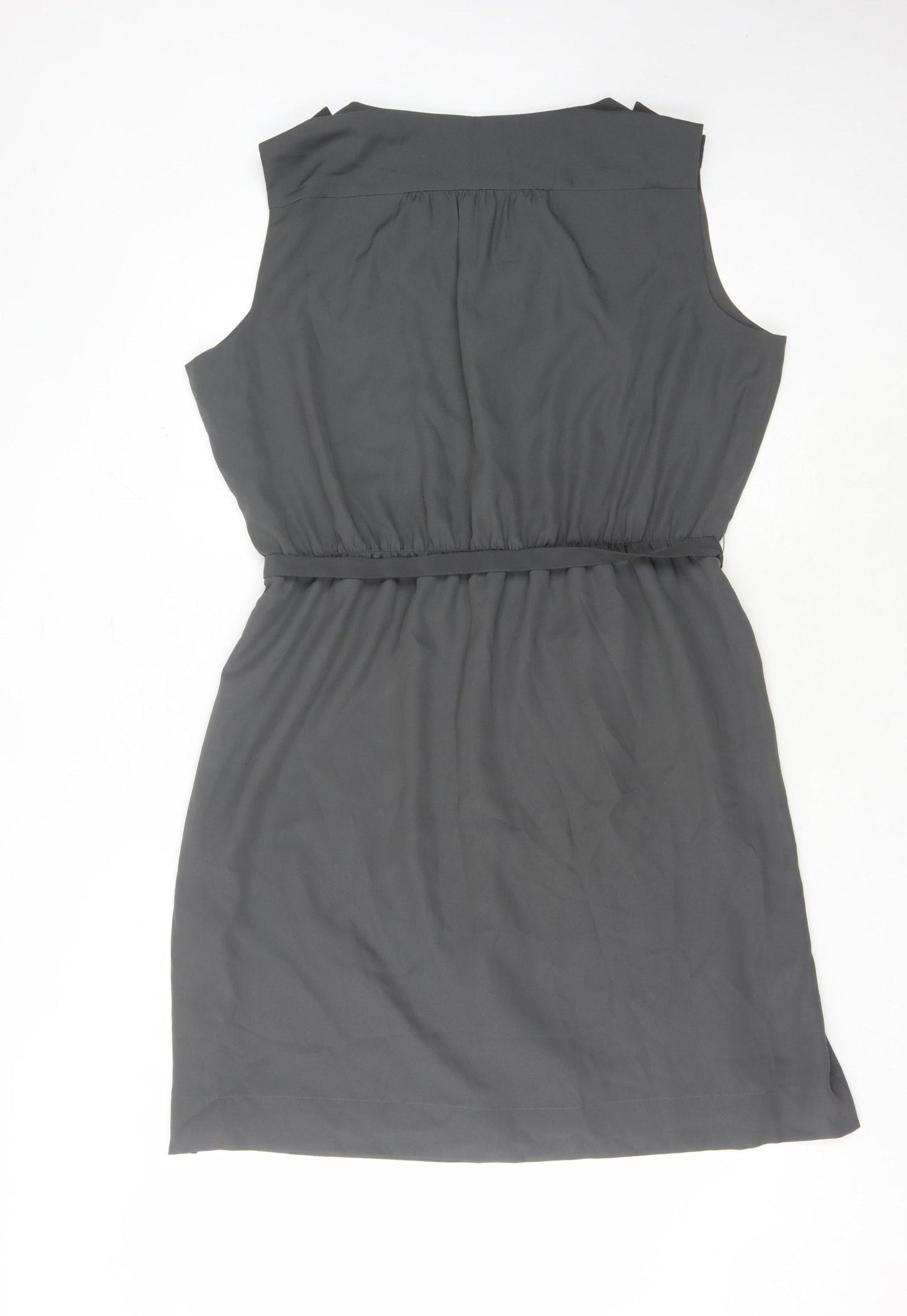 Planet Women's Grey Knee Length Sleeveless Wrap Dress