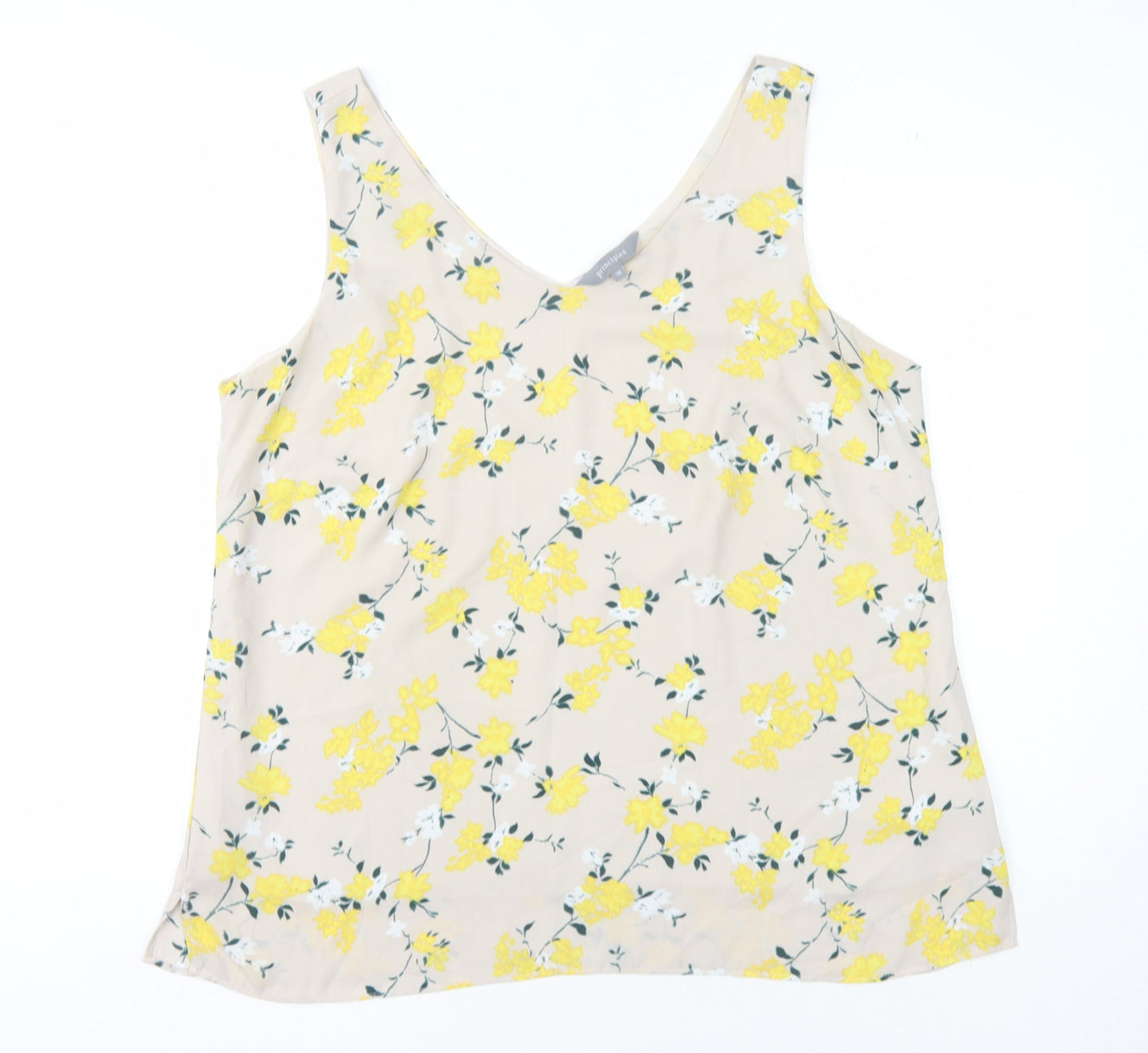 Principles Women's Beige Floral Camisole Tank Size 18