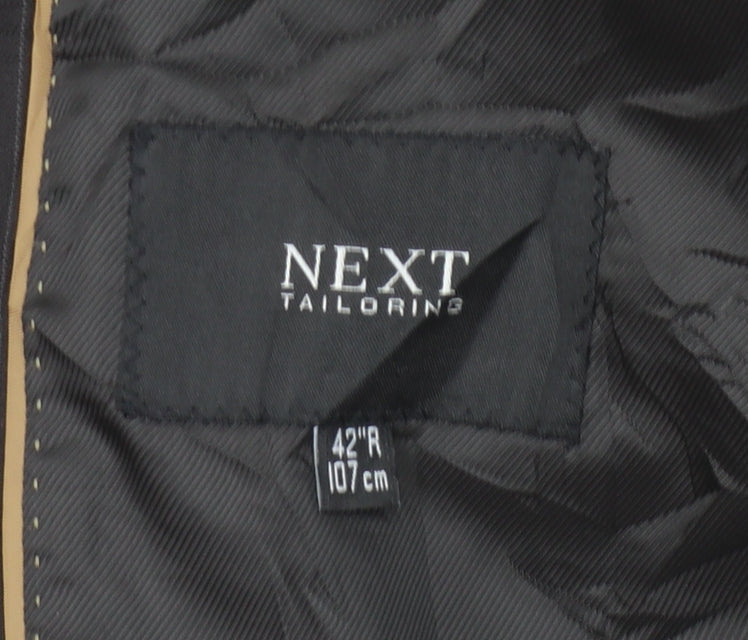 Next Men's Grey Striped Suit Jacket 42R Regular