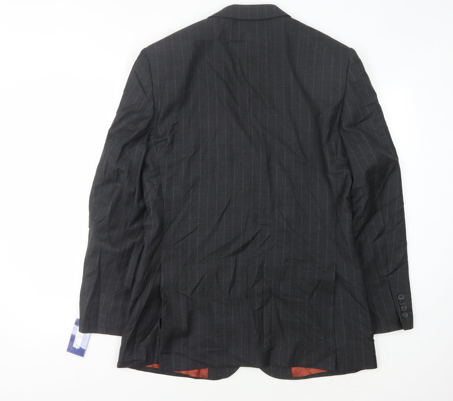 T.M. Lewin Men's Grey Striped Wool Blazer 38R