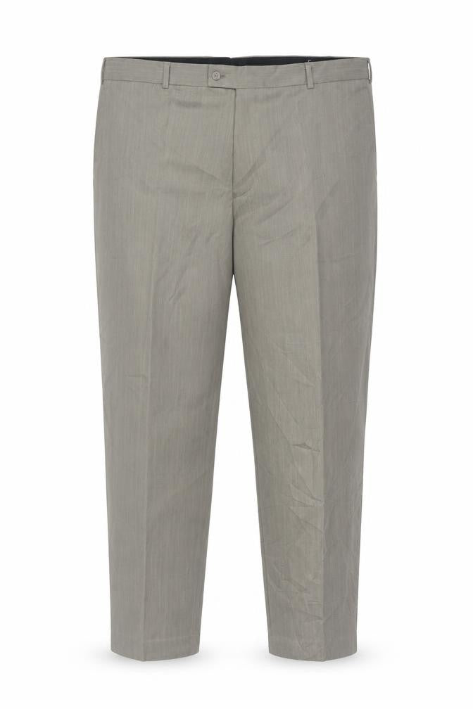 Hans Kelven Men's Grey Trousers, Flat Front 47S