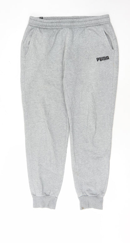 Additional front view of Puma Men's Grey Sweatpants L Size Casual Wear