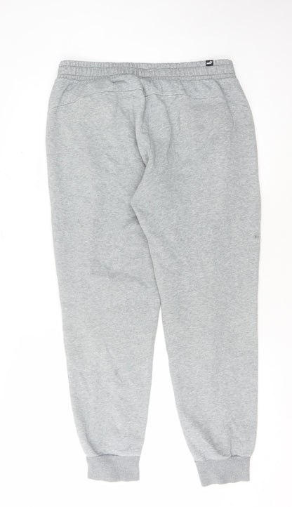 Back view of Puma Men's Grey Sweatpants L Size Casual Wear