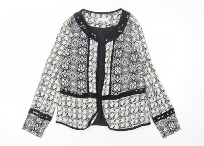 RJR.John Rocha Women's Black Geometric Blazer, Size 12