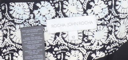 RJR.John Rocha Women's Black Geometric Blazer, Size 12