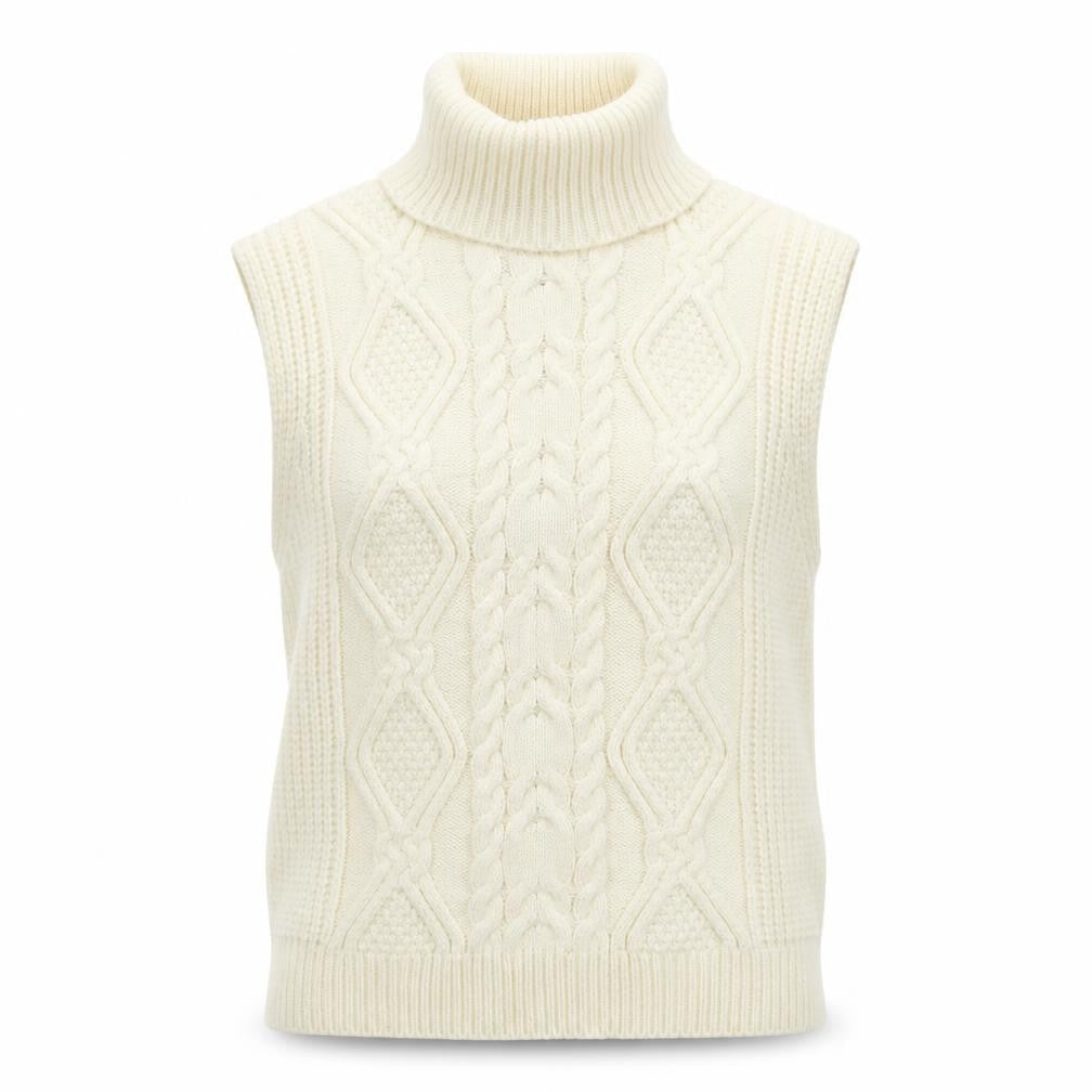 Pink Vanilla Women's Ivory Roll Neck Vest M/L