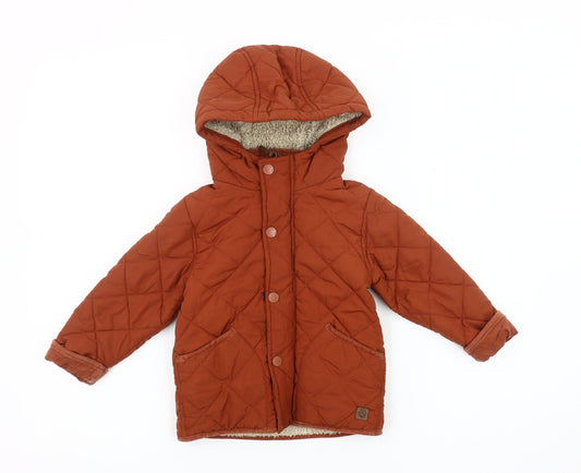 Next Unisex Toddler Orange Quilted Coat - 24 Months