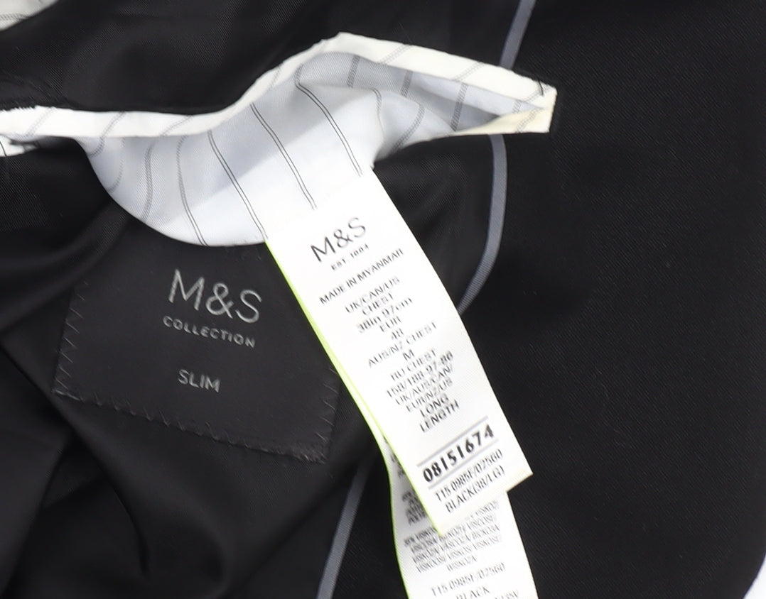 Marks and Spencer Men's Black Slim Fit Blazer M 38L