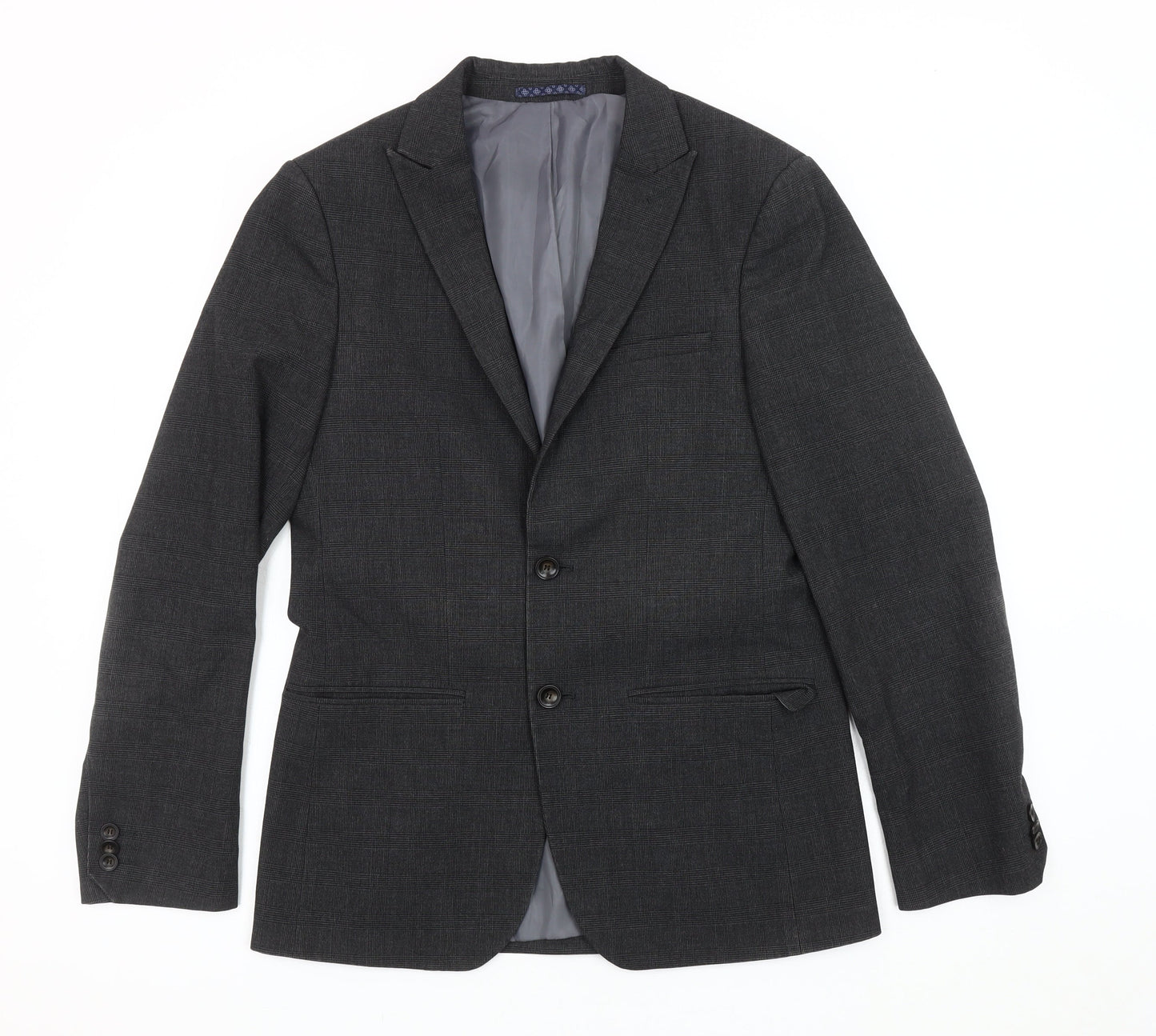 Marks and Spencer Men's Grey Check Blazer Jacket 36R