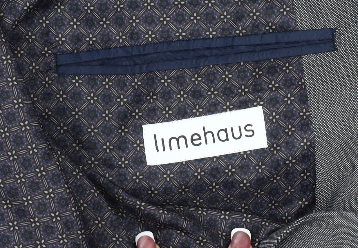 Limehaus Men's Grey Suit Jacket 46R Regular Fit