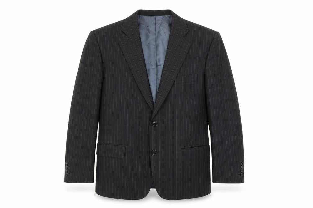 Marks & Spencer Men's Grey Striped Wool Blazer 42R