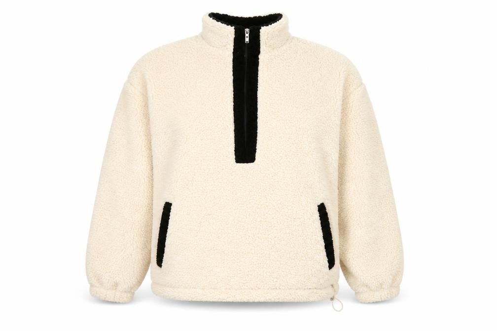 Boohoo Women's Ivory Fleece Sweatshirt - Medium