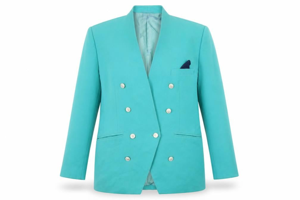 RAVENS Women's Green Double-Breasted Suit Jacket 40