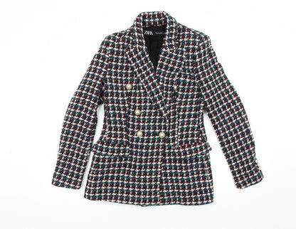 Zara Women's Multicoloured Bouclé Blazer Size 8