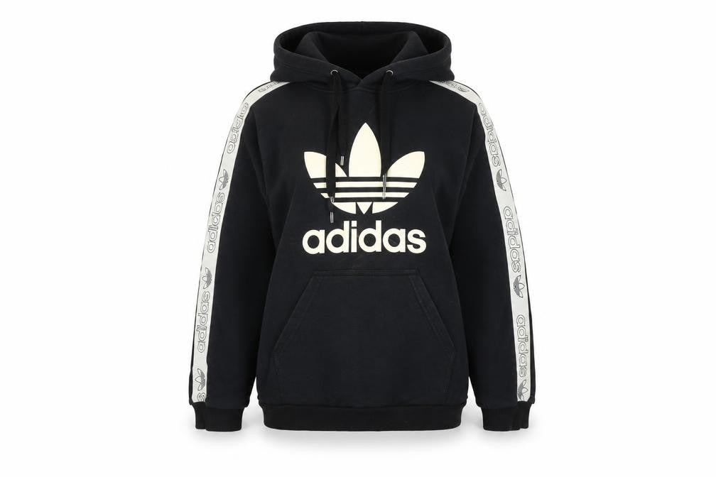 Adidas Women's Black Hoodie, Size 8, Logo, Pullover