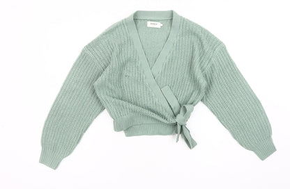Additional front view of Only Women's Green Wrap Jumper XS
