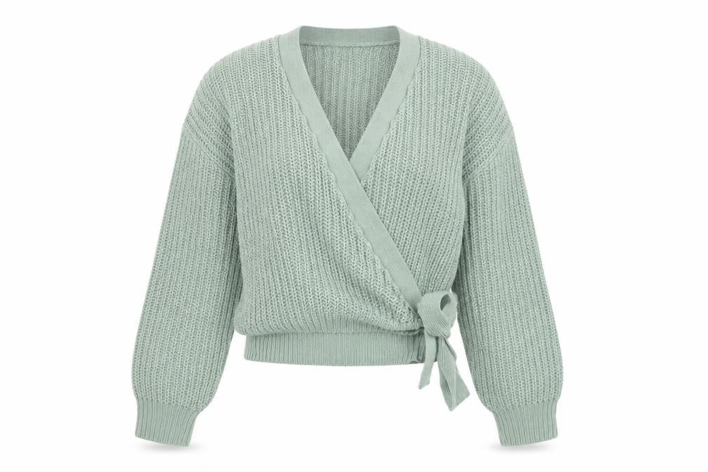 ONLY Women's Green Wrap Jumper XS