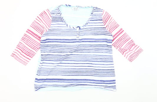 Per Una Women's Multicoloured Striped T-Shirt Size 18
