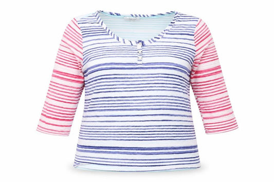 Per Una Women's Multicoloured Striped T-Shirt Size 18