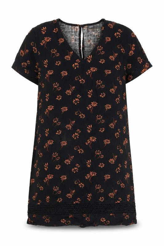 Next Women Black Floral Shift Dress Size 12