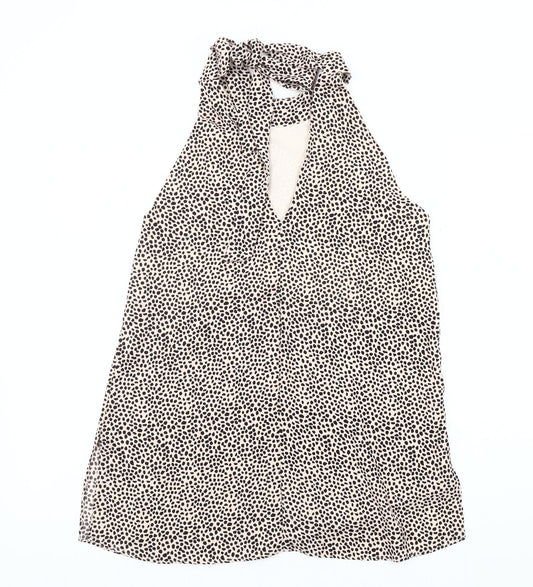 River Island Women's Beige Halter Blouse Size 8