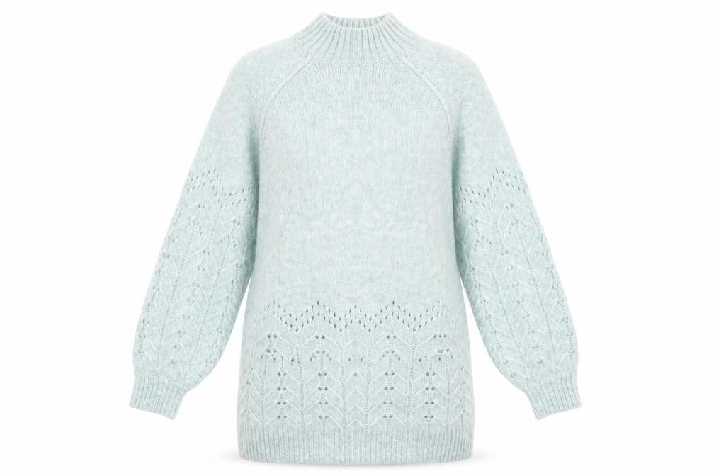 M&Co Women's Green High Neck Pullover Jumper, UK 12
