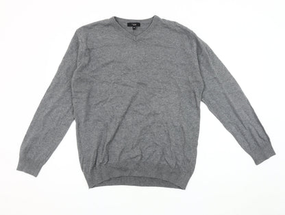Additional front view of Thomas Nash Men's Grey V-Neck jumper M