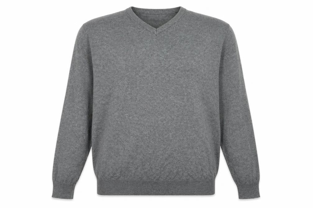Thomas Nash Men's Grey V-Neck Pullover Jumper M