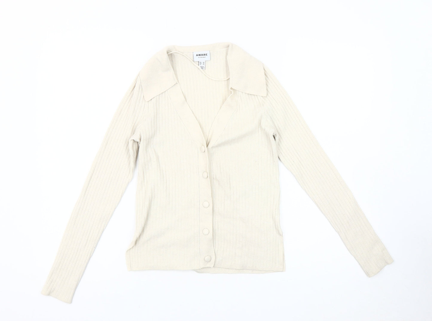 Vero Moda Women's Ivory Cardigan XS Collared Knit