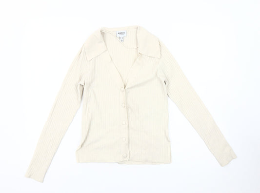 Vero Moda Women's Ivory Cardigan XS Collared Knit