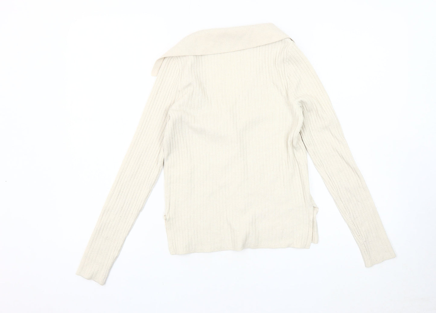 Vero Moda Women's Ivory Cardigan XS Collared Knit