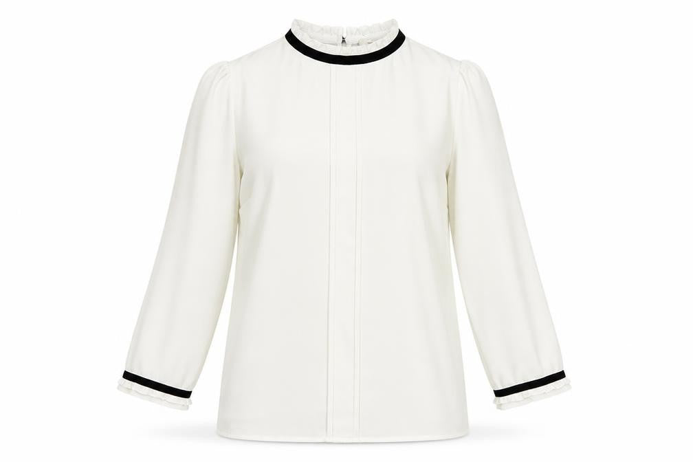 Oasis Women Ivory High Neck Blouse Size 8