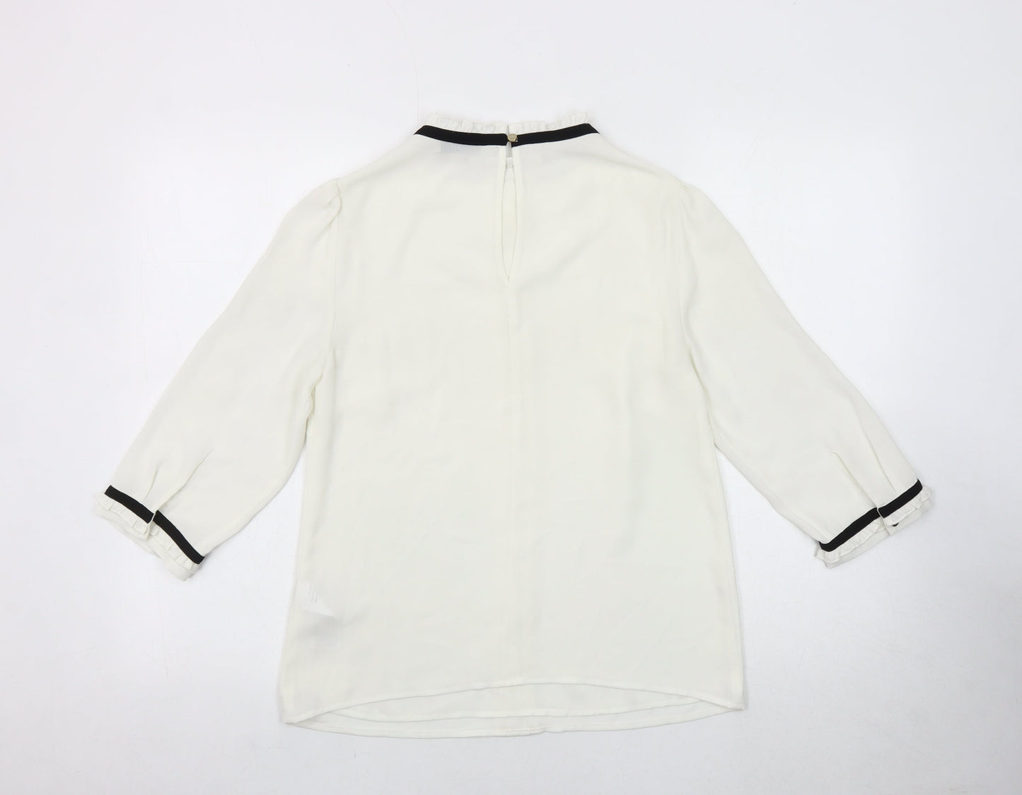 Oasis Women Ivory High Neck Blouse Size 8