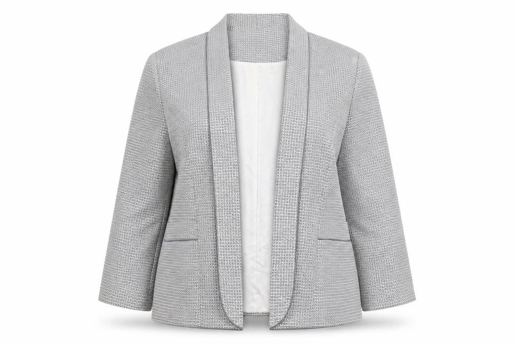 Warehouse Women's Grey Geometric Blazer Size 14