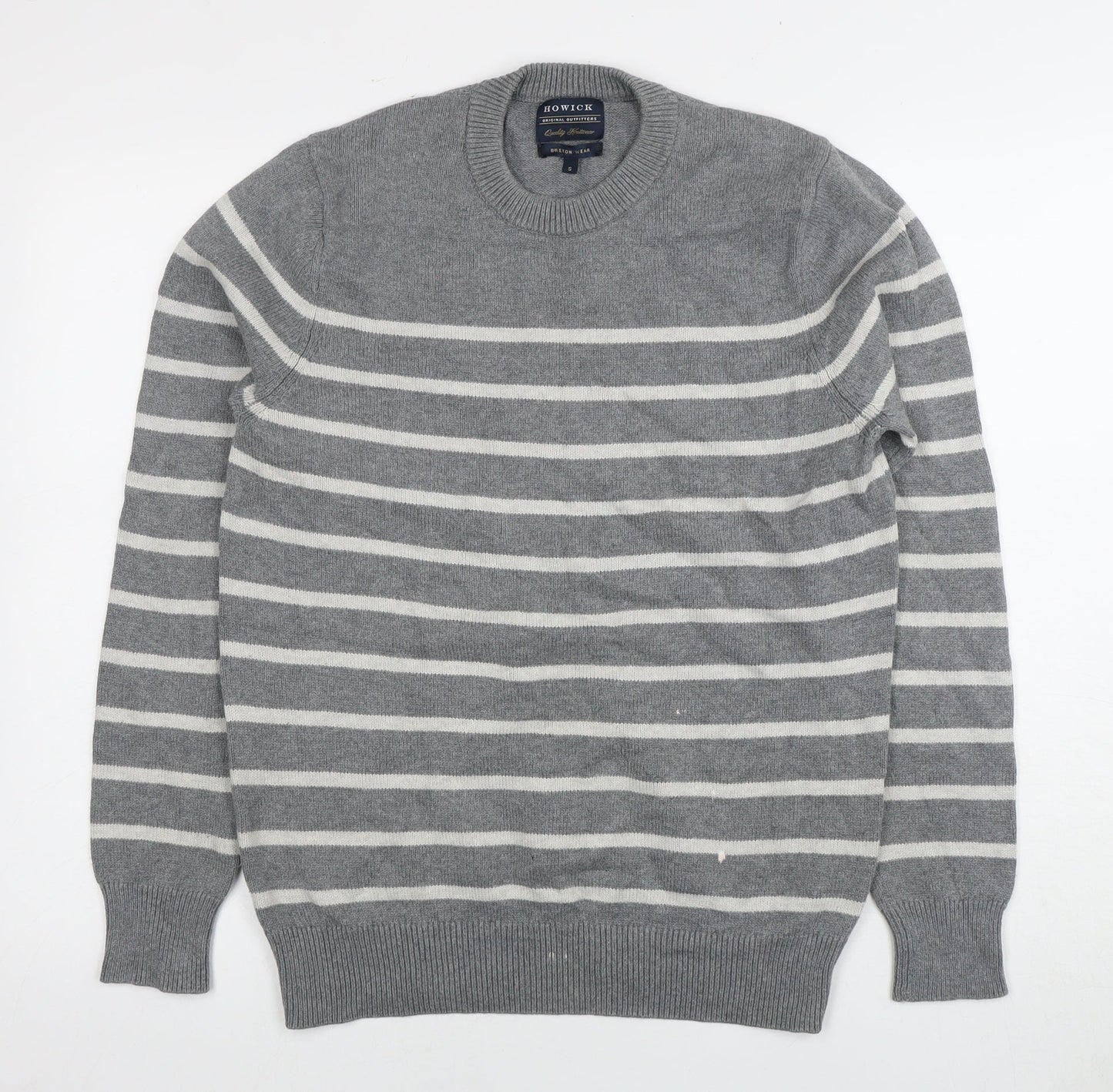 Howick Men’s Grey Striped Pullover Jumper S