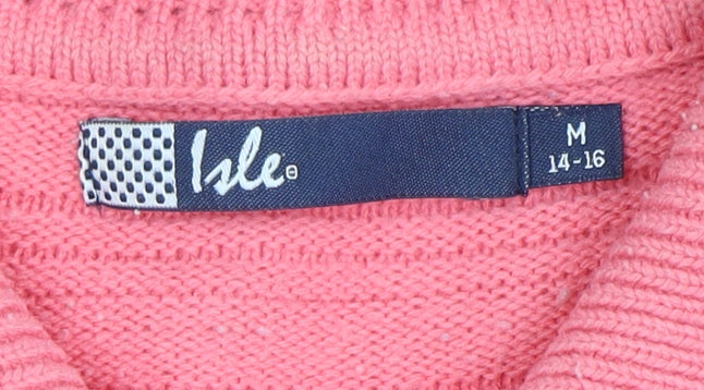 Isle Women's Pink Collared Jumper Size M