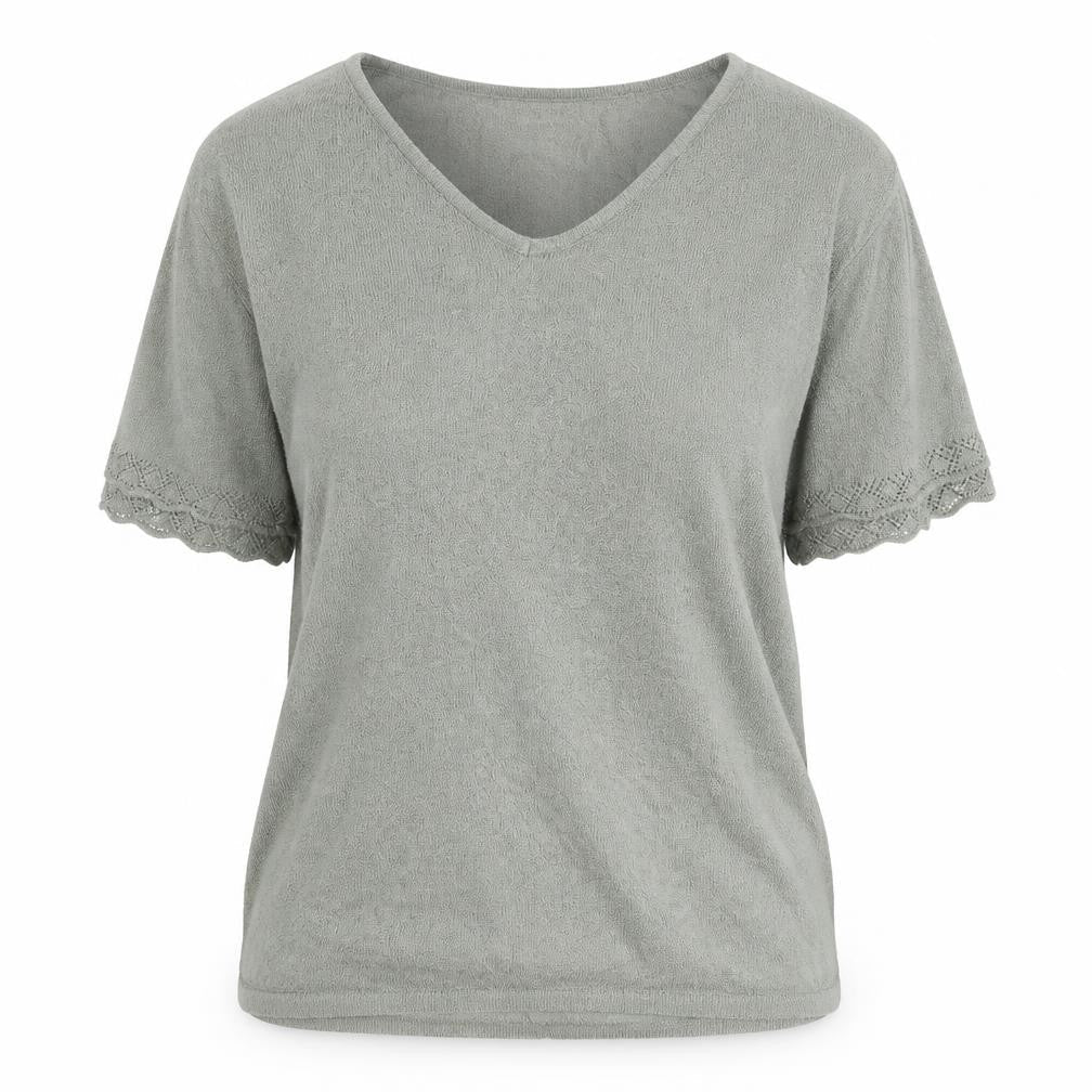 Damart Women's Green V-Neck Knit Top Size 16