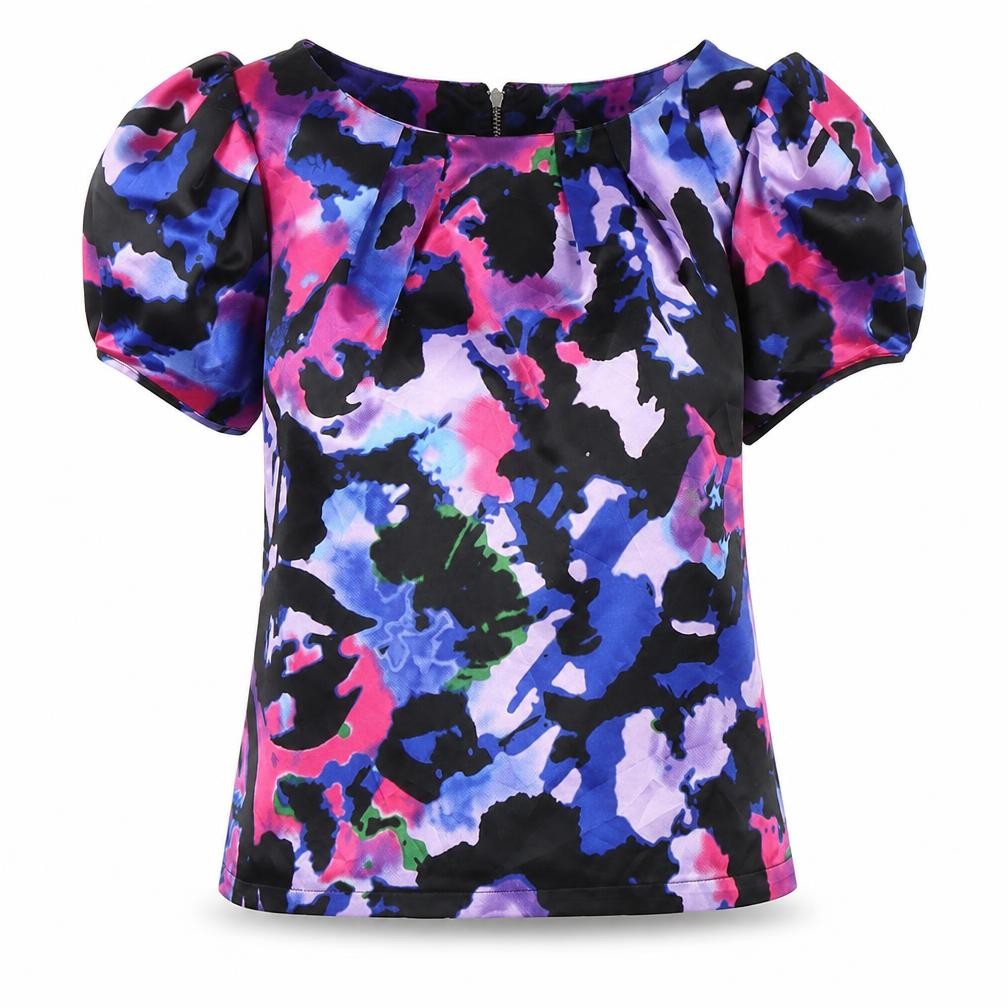 Lipsy Women's Multicoloured Puff Sleeve Blouse