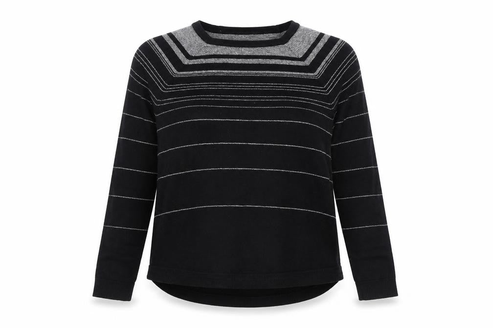 Phase Eight Women’s Black Striped Jersey Top Size 10