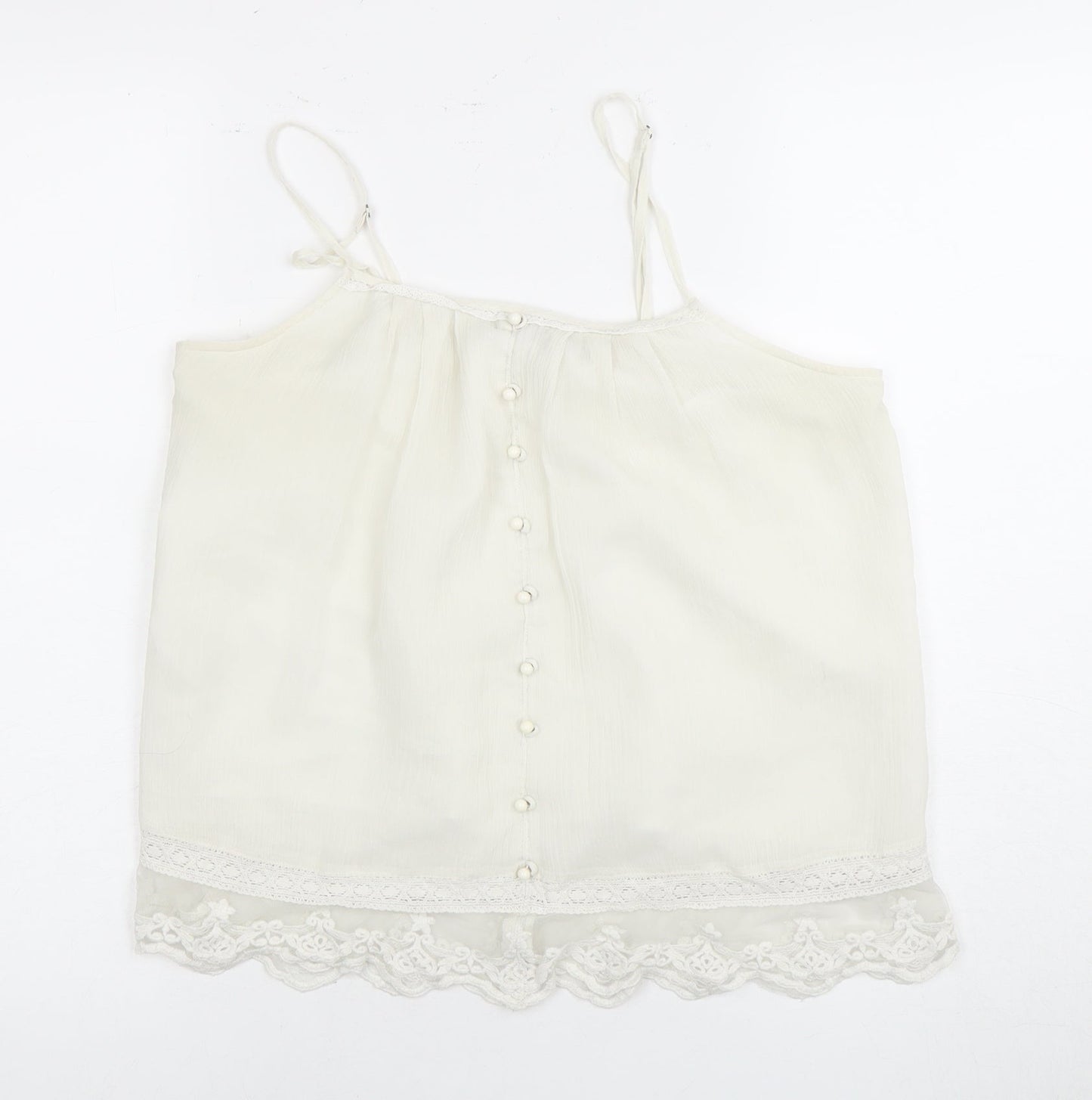 Vero Moda Women's White Camisole M Button Accent