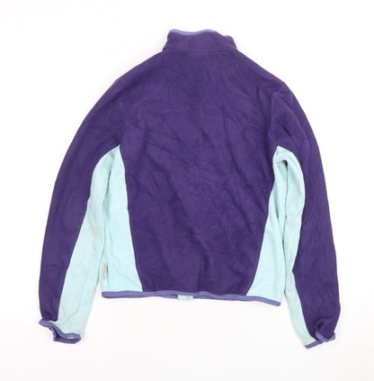 Back view of Quechua girls’ purple blue fleece jacket, size 14, years