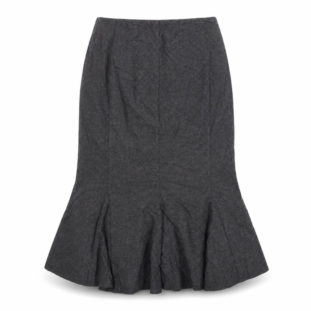 Elegant Women's Grey Midi Skirt, Size 14