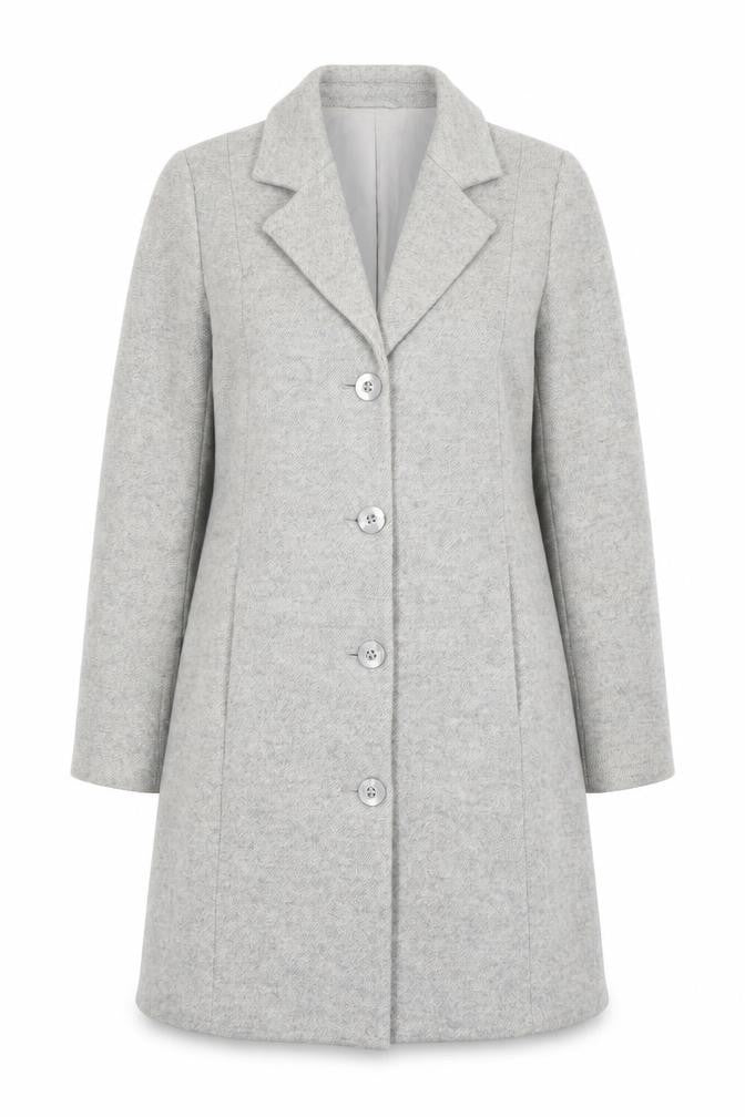s.Oliver Women's Grey Wool Blend Long Overcoat Size 12