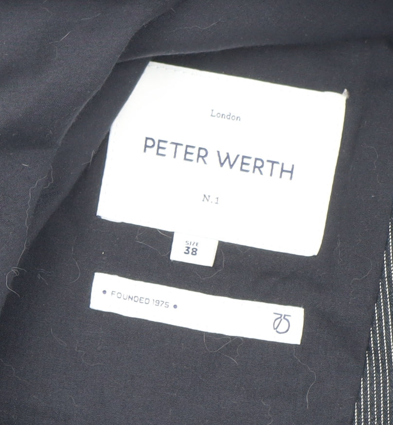 Peter Werth Men's Blue Striped Blazer, Size 38 Jacket