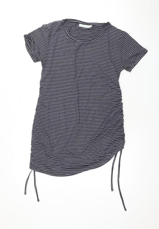 Joro Maman Bebe Grey Striped T-Shirt Dress, Size 12