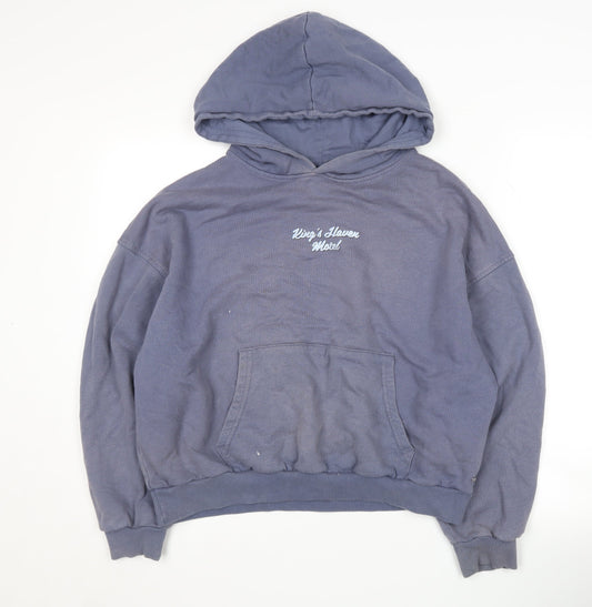 Pull&Bear Teen Blue Hoodie, Size L, Graphic Casual Wear