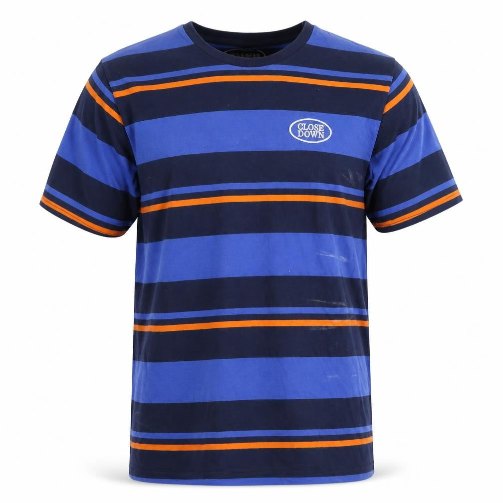 Pull&Bear Men's M Blue Striped T-Shirt