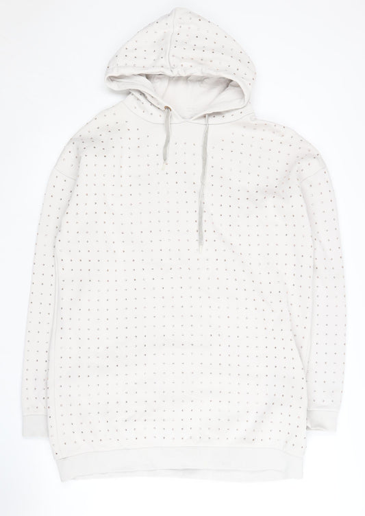 River Island Women's S White Studded Pullover Hoodie